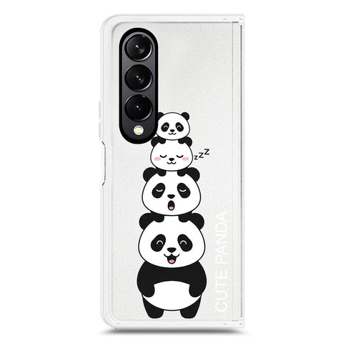 Samsung Galaxy Z Fold 4 5G Cover -Dreamy Panda Series - Clear Phone Case - Soft Silicon Borders