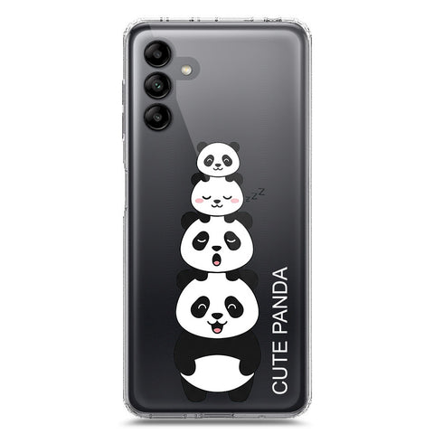 Samsung Galaxy A04s Cover -Dreamy Panda Series - Clear Phone Case - Soft Silicon Borders