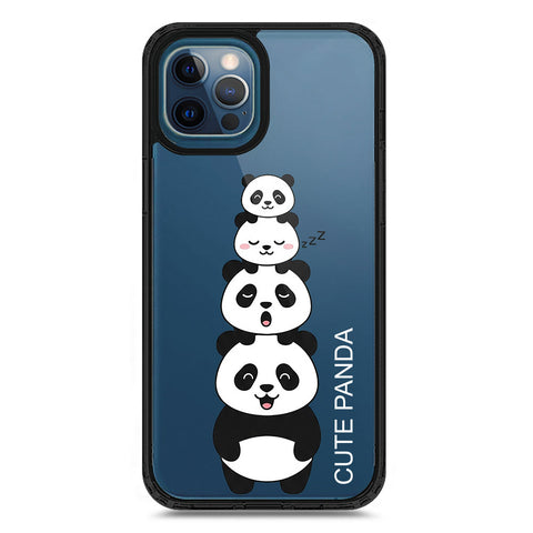 iPhone 12 Pro Max - Black - Cover -Dreamy Panda Series - Clear Phone Case - Soft Silicon Borders