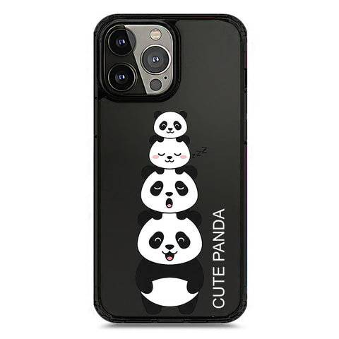 iPhone 13 Pro Max - Black - Cover -Dreamy Panda Series - Clear Phone Case - Soft Silicon Borders