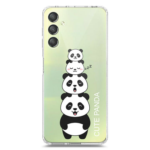 Samsung Galaxy A25 5G Cover -Dreamy Panda Series - Clear Phone Case - Soft Silicon Borders