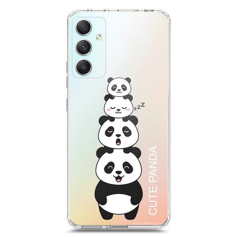Samsung Galaxy A34 5G Cover -Dreamy Panda Series - Clear Phone Case - Soft Silicon Borders