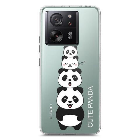 Xiaomi 13T Cover -Dreamy Panda Series - Clear Phone Case - Soft Silicon Borders