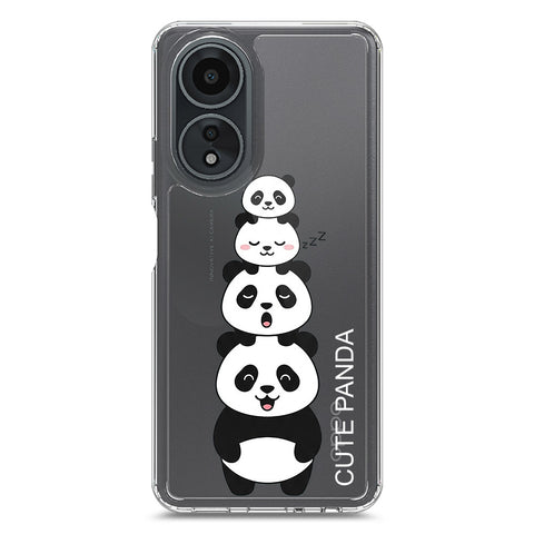 Oppo A58 4G Cover -Dreamy Panda Series - Clear Phone Case - Soft Silicon Borders