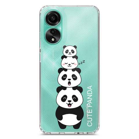 Oppo A78 4G Cover -Dreamy Panda Series - Clear Phone Case - Soft Silicon Borders