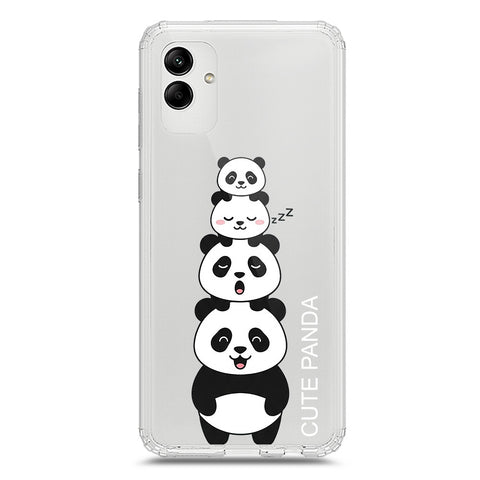 Samsung Galaxy A05 Cover -Dreamy Panda Series - Clear Phone Case - Soft Silicon Borders