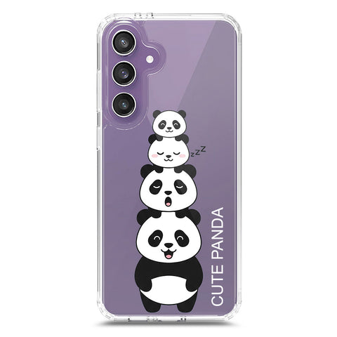 Samsung Galaxy S24 Plus Cover -Dreamy Panda Series - Clear Phone Case - Soft Silicon Borders