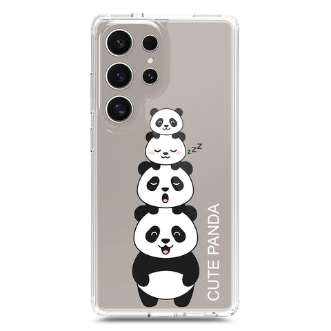 Samsung Galaxy S24 Ultra Cover -Dreamy Panda Series - Clear Phone Case - Soft Silicon Borders