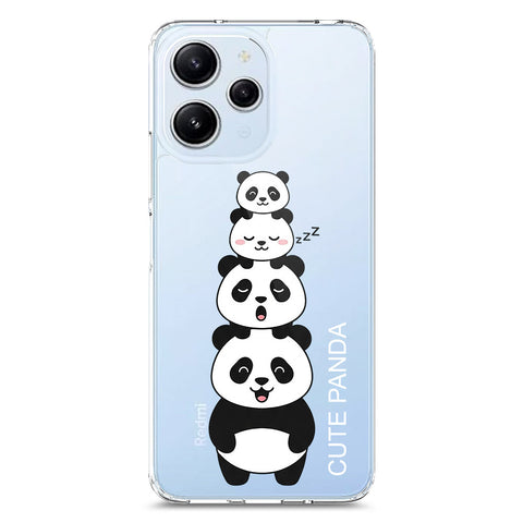 Xiaomi Redmi 12 Cover -Dreamy Panda Series - Clear Phone Case - Soft Silicon Borders