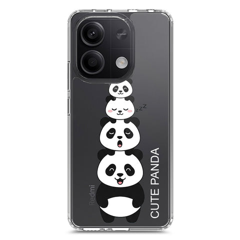 Xiaomi Redmi Note 13 Cover -Dreamy Panda Series - Clear Phone Case - Soft Silicon Borders