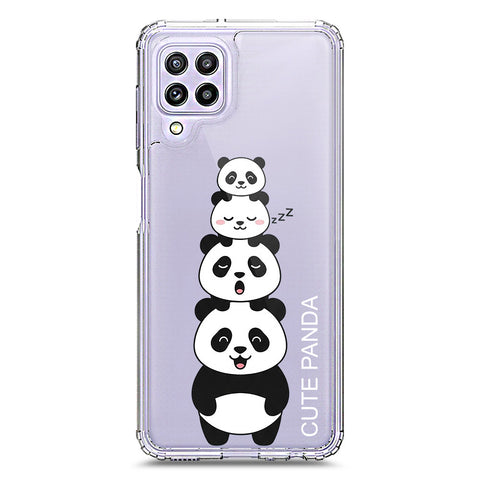 Samsung Galaxy M32 Cover -Dreamy Panda Series - Clear Phone Case - Soft Silicon Borders