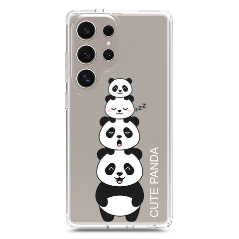 Samsung Galaxy S25 Ultra Cover -Dreamy Panda Series - Clear Phone Case - Soft Silicon Borders