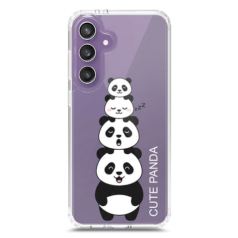 Samsung Galaxy S24 FE Cover -Dreamy Panda Series - Clear Phone Case - Soft Silicon Borders