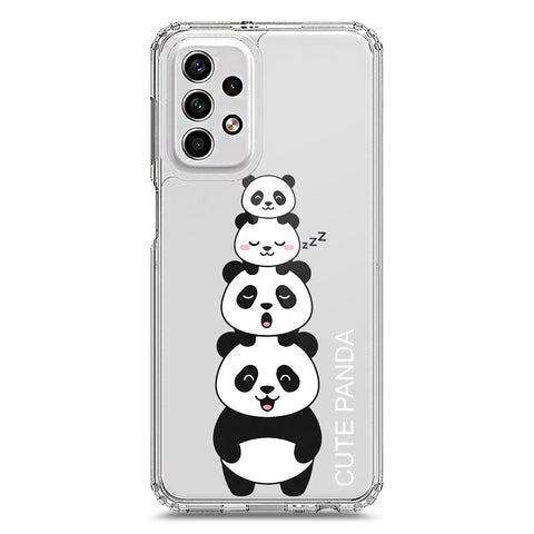 Samsung Galaxy A23 5G Cover -Dreamy Panda Series - Clear Phone Case - Soft Silicon Borders