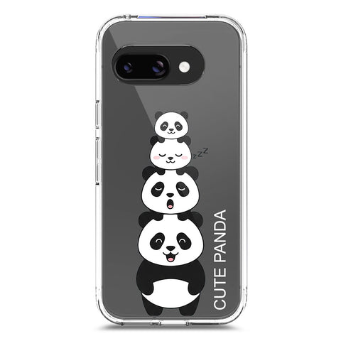 Google Pixel 9a Cover -Dreamy Panda Series - Clear Phone Case - Soft Silicon Borders
