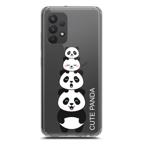 Samsung Galaxy A32 Cover -Dreamy Panda Series - Clear Phone Case - Soft Silicon Borders