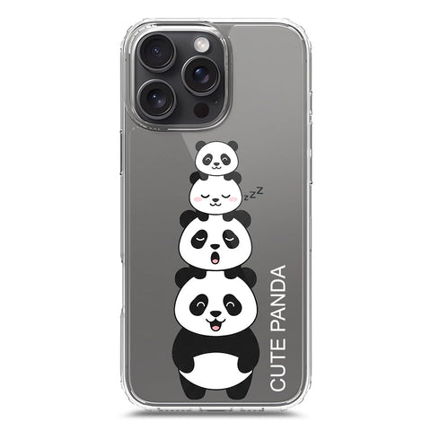 iPhone 16 Pro Max Cover -Dreamy Panda Series - Clear Phone Case - Soft Silicon Borders