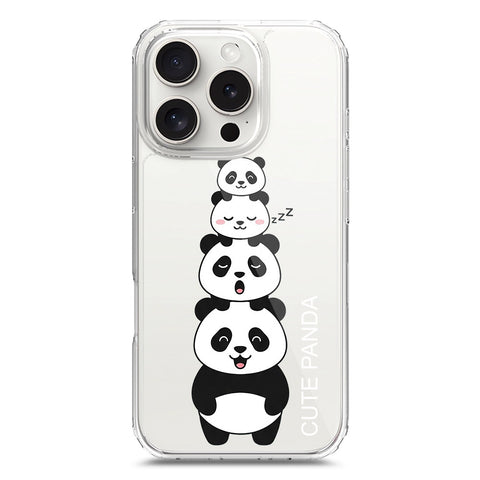 iPhone 16 Pro Cover -Dreamy Panda Series - Clear Phone Case - Soft Silicon Borders
