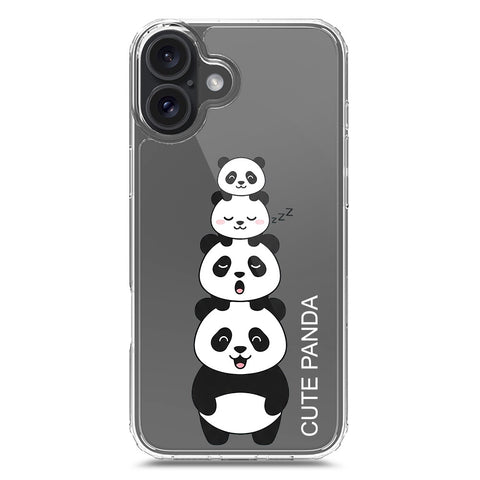 iPhone 16 Plus Cover -Dreamy Panda Series - Clear Phone Case - Soft Silicon Borders