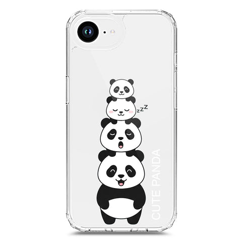 iPhone 16e Cover -Dreamy Panda Series - Clear Phone Case - Soft Silicon Borders