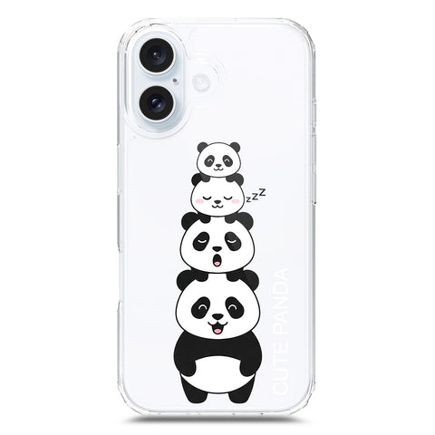 iPhone 17 Cover -Dreamy Panda Series - Clear Phone Case - Soft Silicon Borders
