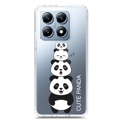 Xiaomi 14T Cover -Dreamy Panda Series - Clear Phone Case - Soft Silicon Borders