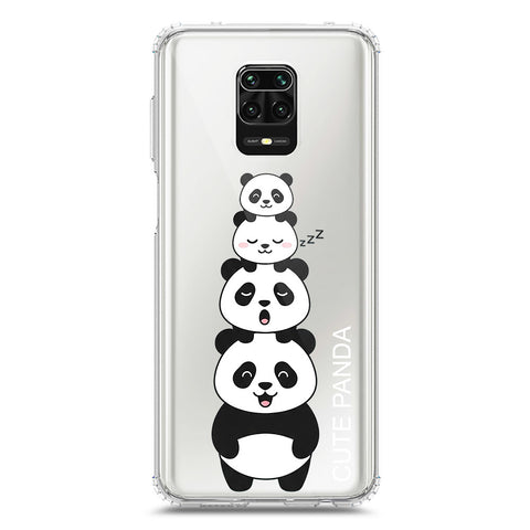 Xiaomi Redmi Note 9 Pro Max Cover -Dreamy Panda Series - Clear Phone Case - Soft Silicon Borders