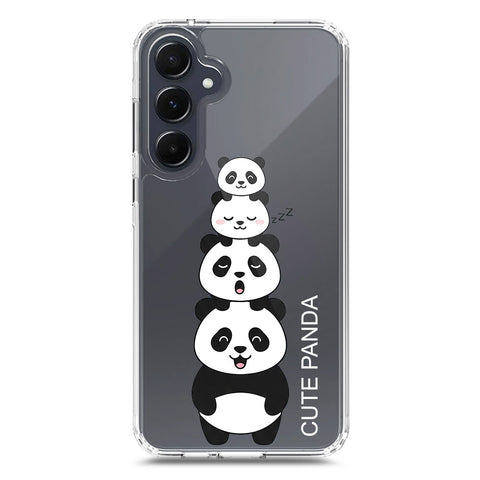 Samsung Galaxy A35 Cover -Dreamy Panda Series - Clear Phone Case - Soft Silicon Borders