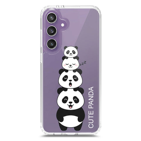 Samsung Galaxy S25 FE Cover -Dreamy Panda Series - Clear Phone Case - Soft Silicon Borders