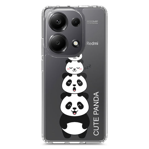 Xiaomi Poco M6 Pro 4G Cover -Dreamy Panda Series - Clear Phone Case - Soft Silicon Borders
