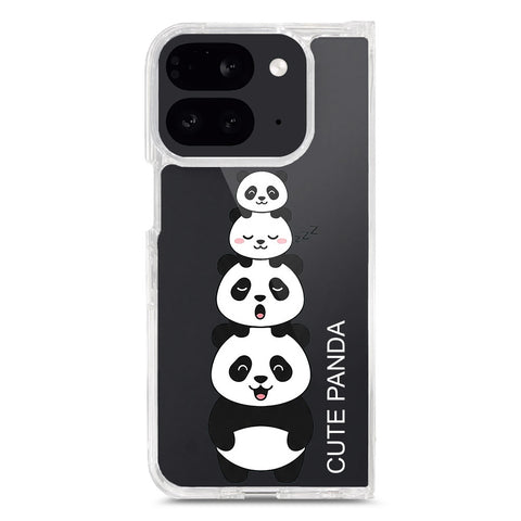 Google Pixel 9 Pro Fold Cover -Dreamy Panda Series - Clear Phone Case - Soft Silicon Borders