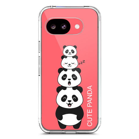 Google Pixel 10a Cover -Dreamy Panda Series - Clear Phone Case - Soft Silicon Borders