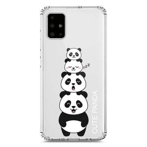 Samsung Galaxy A51 Cover -Dreamy Panda Series - Clear Phone Case - Soft Silicon Borders