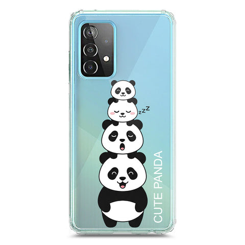Samsung Galaxy A52 Cover -Dreamy Panda Series - Clear Phone Case - Soft Silicon Borders
