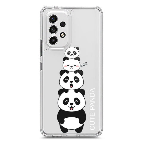 Samsung Galaxy A53 5G Cover -Dreamy Panda Series - Clear Phone Case - Soft Silicon Borders