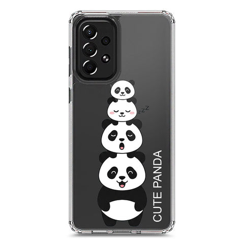 Samsung Galaxy A73 5G Cover -Dreamy Panda Series - Clear Phone Case - Soft Silicon Borders
