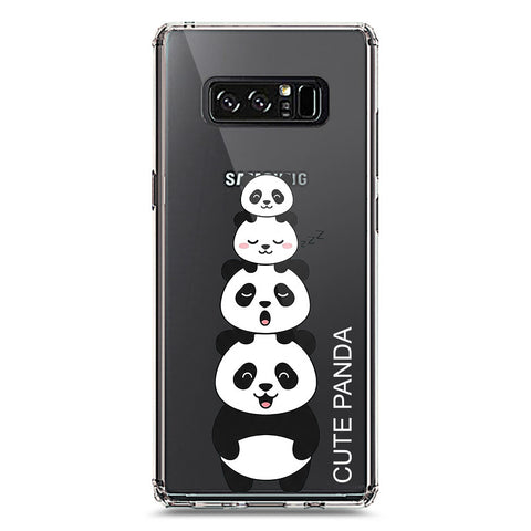 Samsung Galaxy Note 8 Cover -Dreamy Panda Series - Clear Phone Case - Soft Silicon Borders