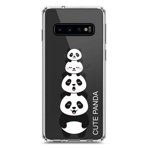 Samsung Galaxy S10 Cover -Dreamy Panda Series - Clear Phone Case - Soft Silicon Borders
