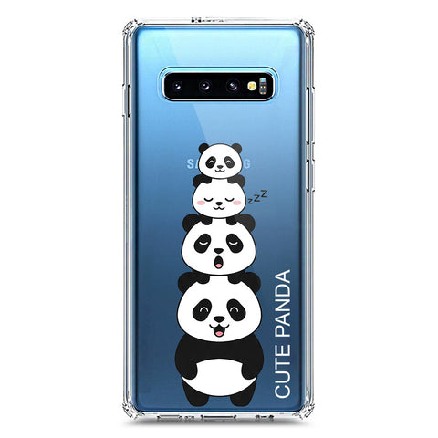 Samsung Galaxy S10 Plus Cover -Dreamy Panda Series - Clear Phone Case - Soft Silicon Borders