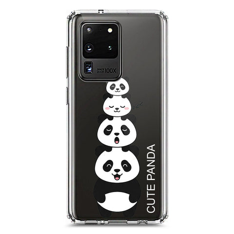 Samsung Galaxy S20 Ultra Cover -Dreamy Panda Series - Clear Phone Case - Soft Silicon Borders