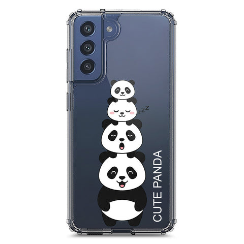 Samsung Galaxy S21 FE 5G Cover -Dreamy Panda Series - Clear Phone Case - Soft Silicon Borders