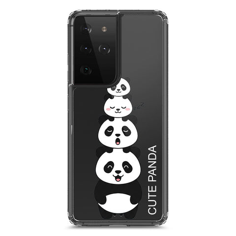 Samsung Galaxy S21 Ultra 5G Cover -Dreamy Panda Series - Clear Phone Case - Soft Silicon Borders