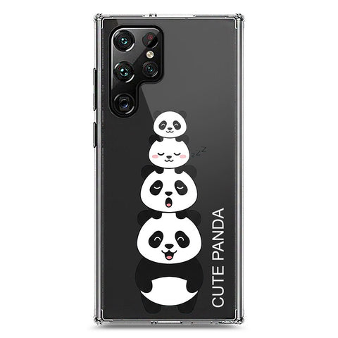 Samsung Galaxy S22 Ultra 5G Cover -Dreamy Panda Series - Clear Phone Case - Soft Silicon Borders