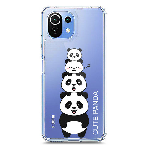 Xiaomi 11 Lite 5G NE Cover -Dreamy Panda Series - Clear Phone Case - Soft Silicon Borders