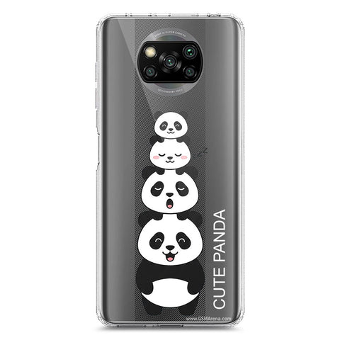 Xiaomi Poco X3 Cover -Dreamy Panda Series - Clear Phone Case - Soft Silicon Borders