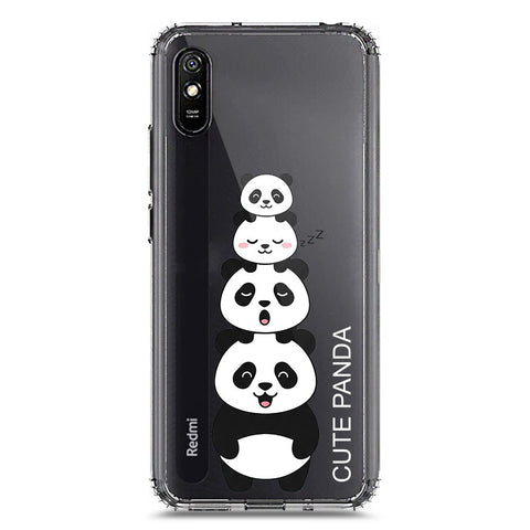 Xiaomi Redmi 9i Cover -Dreamy Panda Series - Clear Phone Case - Soft Silicon Borders