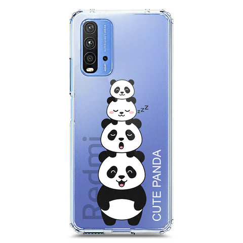 Xiaomi Redmi 9T Cover -Dreamy Panda Series - Clear Phone Case - Soft Silicon Borders