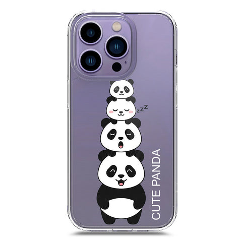 iPhone 14 Pro Max Cover -Dreamy Panda Series - Clear Phone Case - Soft Silicon Borders