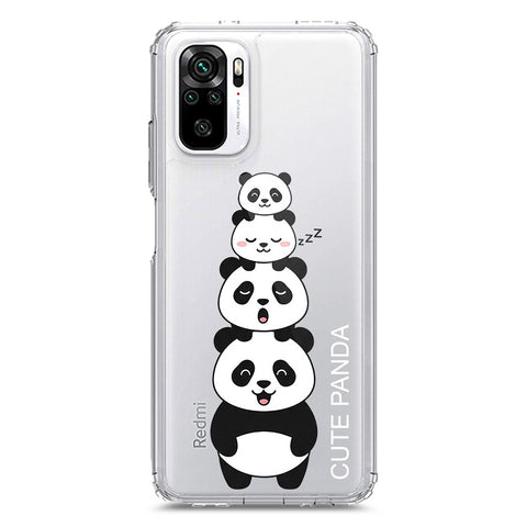 Xiaomi Redmi Note 10 4G Cover -Dreamy Panda Series - Clear Phone Case - Soft Silicon Borders