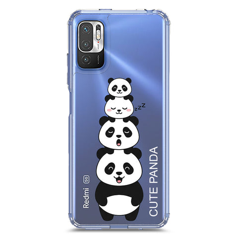 Xiaomi Redmi Note 10T 5G Cover -Dreamy Panda Series - Clear Phone Case - Soft Silicon Borders